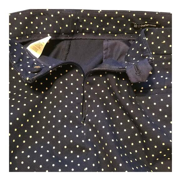 Talbots Polka Dot Chatham Ankle Dress Pants Womens Size 10 Blue White Career - Picture 5 of 10
